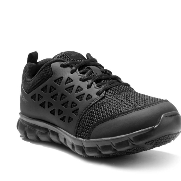Reebok Sublite Cushion Slip Resistant Shoe Sz Men 4.5W/Wmn6.5W. Black New. - Picture 1 of 15
